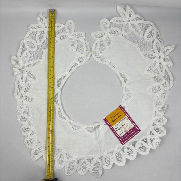 VTG Handmade Cotton Batten Eyelet Lace Collar - Picture 7 of 7